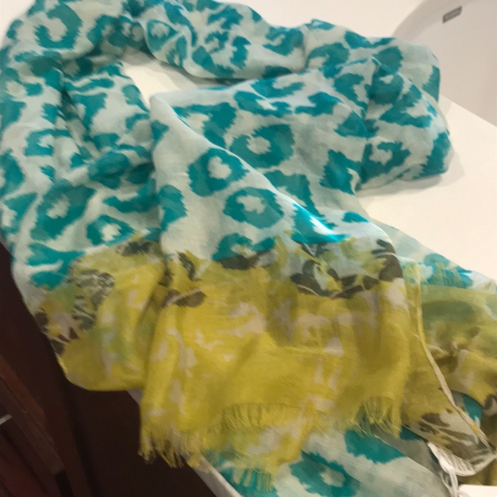 Teal animal print scarf